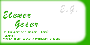 elemer geier business card