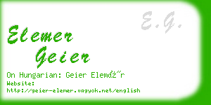 elemer geier business card